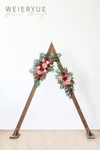 Artificial Wedding Arch Flowers Kit(Pack of 2) for Wedding Arch, Bridal Shower, Ceremony and Reception Backdrop Decoration (Cream red) - Image 3