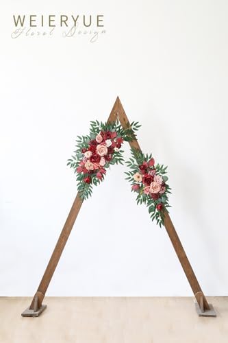Artificial Wedding Arch Flowers Kit(Pack of 2) for Wedding Arch, Bridal Shower, Ceremony and Reception Backdrop Decoration (Cream red) - Image 3