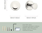 TUNNY 5 Pack Round Towel Hooks-Polished Nickel Modern Coat Hooks Shower Towel Hooks for Bathroom Kitchen Home Storage - Image 3