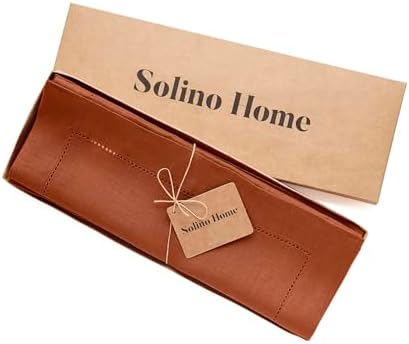 Solino Home 100% Pure Linen Woven Placemats Cinnamon, 14 x 19 in, Set of 4 - Image 4