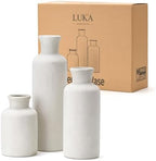 Vintage Ceramic Vase Set of 3,Antique-White Terracotta Vases for Home Decor - Image 7