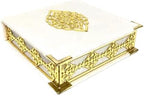 Velvet Quran Pearl Prayer Bead Set, Islamic Gifts for Eid Ramadan, Portable Box, Muslim Home Decor, Figured Gift Boxes Tasbih, Mawlid Present for Wedding, Umrah, Mosque, Praying, Special day (Ecru) - Image 3