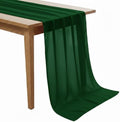 MDS Pack of 20 | Hunter Green | 10ft Chiffon Table Runner 29x120 Inches Long Romantic Rustic Sheer Gauze Runner for Wedding Bridal Shower Birthday Banquets Engagement Spring Easter Boho Decorations by MDS
