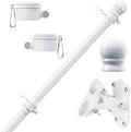 PHITRIC Flag Pole Kit, Tangle Free Spinning Stainless Steel Rustproof Flagpole for 3x5 Sports Fan Outdoor Flags for Outside House (White, 6FT, with Bracket) by PHITRIC
