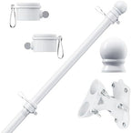 PHITRIC Flag Pole Kit, Tangle Free Spinning Stainless Steel Rustproof Flagpole for 3x5 Sports Fan Outdoor Flags for Outside House (White, 6FT, with Bracket) by PHITRIC