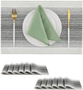 Leetaltree Woven Vinyl Placemats Set of 12,Black& White by Leetaltree-ArtatEveryTable