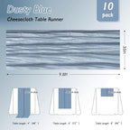 10 Pack Dusty Blue Cheesecloth Table Runner 120 Inch Boho Wedding Decor - Image 2