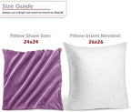 Nestl Throw Pillow Covers, Cozy Velvet Decorative Pillow Cases 24 x 24 Inches, Soft Solid Couch Pillow Covers for Sofa, Bed and Car, Set of 4 - Lavender Dream - Image 2