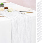 16 Pack White Table Runner 10FT Cheesecloth Table Runner Boho Gauze Table Runners Long Rustic Sheer Fabric Table Runners for Wedding Party Bridal Shower Farmhouse & Home Decor by Lumaycens