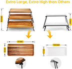 Manspdier Wood 3 Tier Serving Tray Three Tiered Stand, Rectangle Platter Wooden Farmhouse Tray, Party Dishes for Entertaining, Rustic Vintage Trays & Platters - Image 7