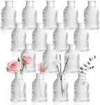 DomeStar Small Clear Glass Bud Vases Set of 16, 3.8 inch Cute Vases Bulk by DOMESTAR