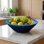 Handwoven African Basket Bowl for Fruits Wall Decor 8in diameter - Image 5