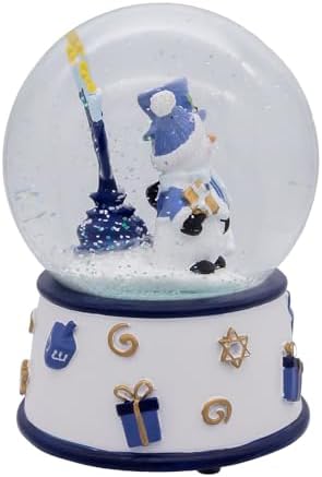 Kurt Adler 100MM Musical Wind-Up Hanukkah Snowman Water Globe - Image 2