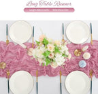 20 Pack Dusty Rose Cheesecloth Table Runner 120 Inch 10FT Rustic Boho Gauze Cheese Cloth Table Runner for Wedding Party Baby Shower Thanksgiving Christmas Decoration - Image 5