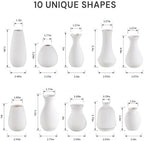 Ceramic Bud Vases, White, Set of 10 - Image 4