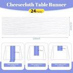24 Pack White 10Ft Cheesecloth Table Runner - Image 2