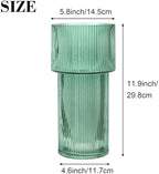 Large Glass Vase, 12 Inches Tall Vase for Flowers, Green Flower Vases for Bouquet, Modern Green Glass Vases for Living Room, Dining Table, Office, Entryway, Mantle, Shelf, Wedding Gifts - Image 2