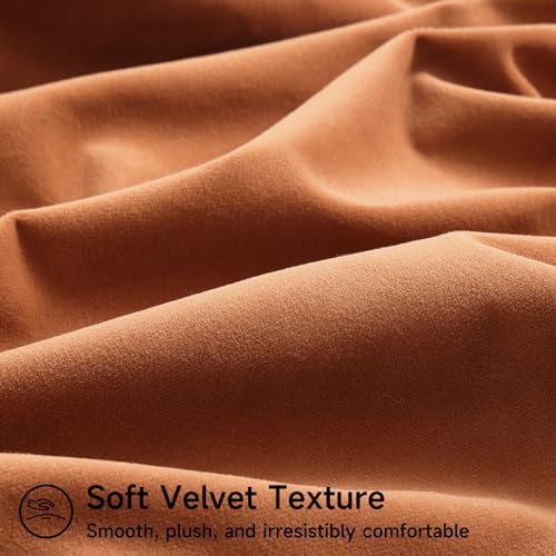 Mecatny Velvet Decorative Throw Pillow Covers 20x20 Set of 4 Brown/Khaki - Image 3