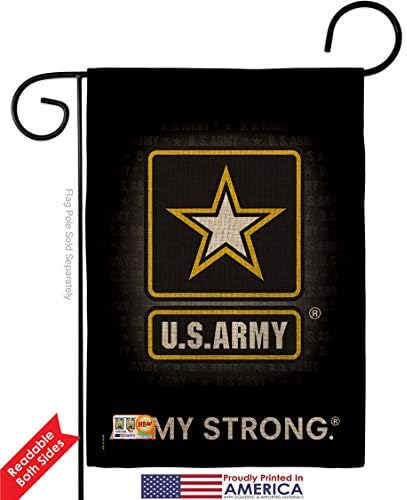 U.S. Army Burlap Garden Flag - Pack Armed Forces Rangers United State American Military Veteran Retire Official USA Applique - House Banner Small Yard Gift Double-Sided Imported 13 X 18.5 - Image 2