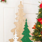 Glitzhome 35.5"H Wooden Christmas Tree Porch Sign,Standing Porch Decor with Reindeer and Pinecone,Merry Christmas Welcome Sign for Holiday Front Porch Outdoor Decorations - Image 5