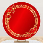6.5ft Chinese Spring Festival Round Backdrop Cover Circle Gold Red Lantern Lucky Clouds Circle Background for Traditional Lunar Festival Party Banner Chinese New Year Party Decorations Props by Baocicco