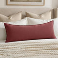 MIULEE Decorative Linen Lumbar Pillow Cover 14x36 Inch Burgundy Red by MIULEE