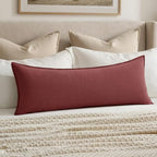MIULEE Decorative Linen Lumbar Pillow Cover 14x36 Inch Burgundy Red by MIULEE