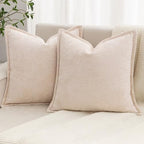 Decorative Throw Pillow Covers 20x20 Chenille Boho Pillowcase by BAOLIZEGAO