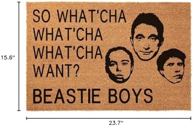 Funny Beastie Boys 'So What'cha Want' Welcome Mat - Coir Doormat, 23.6 x 15.7 Inch - Image 3