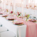 10 Pieces 10Ft Dusty Rose Chiffon Table Runner Rustic Boho Wedding Runners - Image 2