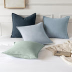 MIULEE Decorative Linen Pillow Covers 20x20 Inch Blue Grey - Image 3