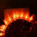 27.8Ft Halloween Flickering Flame String Lights Fake Flame Flickering String Lights with 25+4Pcs C18 Flame Light Bulbs, for Home Mantel Party Indoor Outdoor Fall Halloween Decorations, 1W - Image 3
