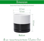 D'vine Dev 8.2 Inch Ceramic Planter Pot, Black White Two Tone, 94-O-D-L - Image 2