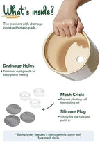 LE TAUCI 10+8+6 Inch Ceramic Pots for Plants, Indoor Planters with Drainage Hole and Plug, Modern Cylinder Flower Pots Set of 3 for Living Room and Bedroom, Glossy, Sand Beige - Image 6