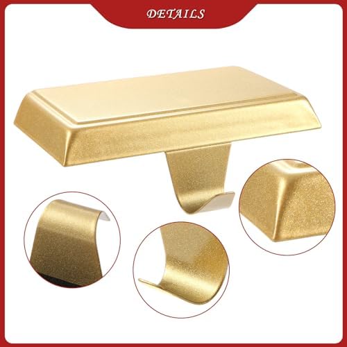 Sunshane 6 Pieces Christmas Stocking Holders Mantel Stocking Hanger Hooks Fireplace Mantle Metal Hang Bases for Xmas Party Decorations (Gold) - Image 4