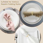 100 Pcs Gold Napkin Rings Bulk, Metal Napkin Ring Holders for Wedding Party - Image 6