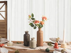 Ceramic Vase Set of 3, Neutral Flower Vases Home Decor, Pottery Rustic Farmhouse Decorative Vases Modern Decor for Table Mantel Entryway Bookshelf Living Room Kitchen Bedroom - Brown - Image 6
