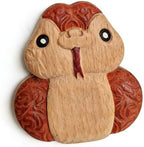 Hand-carved Sculptures, Chinese Zodiac Wooden Carvings, Hand-Carved Wood Sculptures for Home Decor & Gift(Snakes) by Unknown