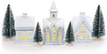 Mark Feldstein White Porcelain Christmas Village Figurines, 7 Pc, 5 in by MarkFeldsteinAssociates