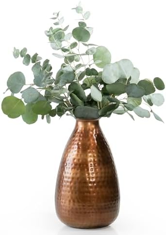 ANDALUCA Decorative Metal Vase Hammered Finish 12 inch (Bronze) - Image 5