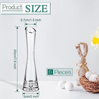 Lallisa 6 Pcs Glass Bud Vases for Centerpieces Maria Modern Clear Small Skinny Decorative Single Flower Bud Vase for Wedding Party Event Home Office Decoration(7.87 Inch,Transparent Color) - Image 2