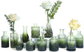 UPBUD Green Glass Bud Vases Set of 12, Mini Flower Vase for Centerpieces by UPBUD