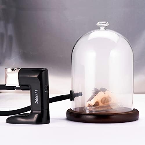 Smoke Glass Cloche with Walnut Base for Food Smoking, Cocktails & Display - Image 2