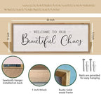 comurdyo Welcome To Our Beautiful Chaos Sign 32"X12", Wood - Image 2