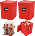 2 Pack 16 Inch Large Christmas Nutcracker Storage Box Hold 18 Nutcrackers Figurine Collectible Storage Box for Holiday Decor Carolers Santa Figure or Nut Cracker Ornaments(Normal,Red) by Wesnoy