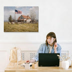 July 4th Patriotic Canvas Wall Art 4th of July USA Decorations Vintage American Flag Painting Inspirational Picture Wall Decor Independence Day Home Decor 24x32in - Image 7