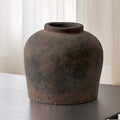LB2 Brown Ceramic Large Vase, 11" Tall Zen Style vase, Terra Cotta Pitcher, Distressed Farmhouse Decor, Pottery Decorative Flower for Home Decor (B - Brown 11") by LB2