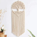 Sylfaen Tree of Life Macrame Wall Hanging - Boho Handmade Woven Tapestry - Dream Catcher Wall Decor Art Living Room - Macrame Tapestry Boho Decor for Bedroom (Beige) by Sylfaen