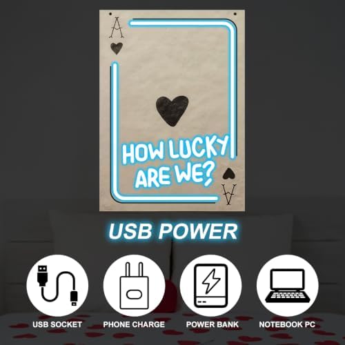 Ace of Heart Neon Sign, How Lucky Are We LED Light, Gift for Lover - Image 4