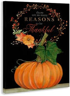 Stupell Industries Thankful Pumpkin Holiday, 16 x 20 Inch Canvas Wall Art - Image 2